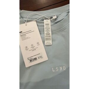 LSKD Go-To Long Sleeve FLXCotton Oversized Tee Skyride Blue Large NWT NEW